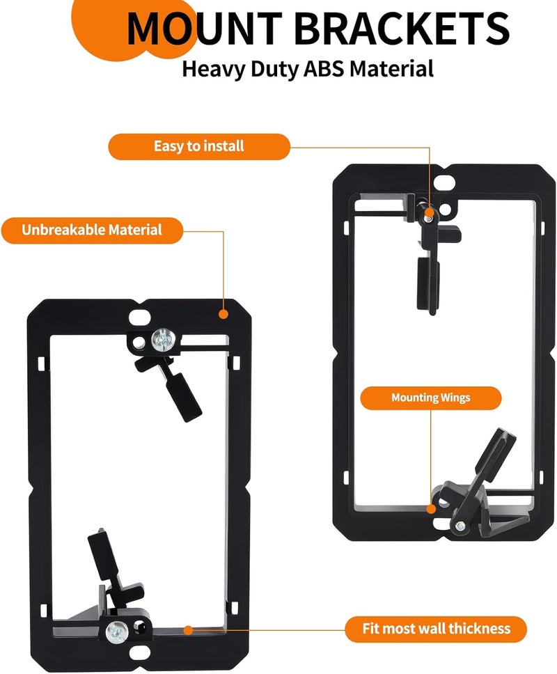 MadYiboshi 5 PCS Low Voltage Mounting Bracket, Ideal for Single Gang Wall Plate, HDMI, Telephone Wires, Network Cables, Coaxial and Speaker Cables, (Black) - Image 3